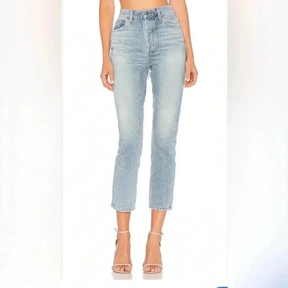 Agolde Riley High- RiseStraight Cropped Jeans Size 27
